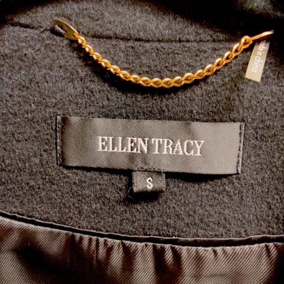 NEW! Ellen Tracy Black Belted Cape Coat Size Small - Picture 6 of 12